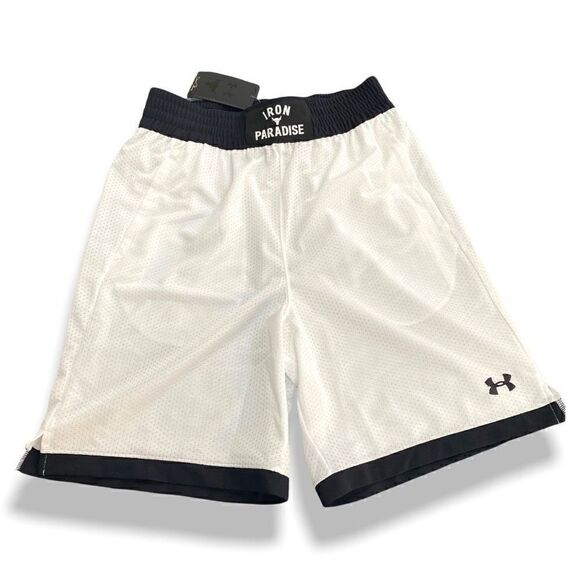 Under Armour UA Project Rock Iron Paradise Mesh Shorts White 1361618-100 size M - Picture 2 of 7
